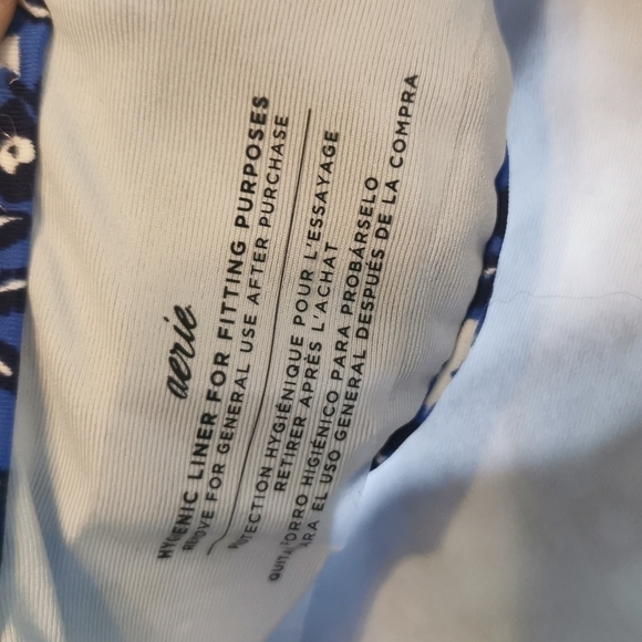 Aerie Bikini Bottom Blue White Floral New Large - Picture 6 of 6